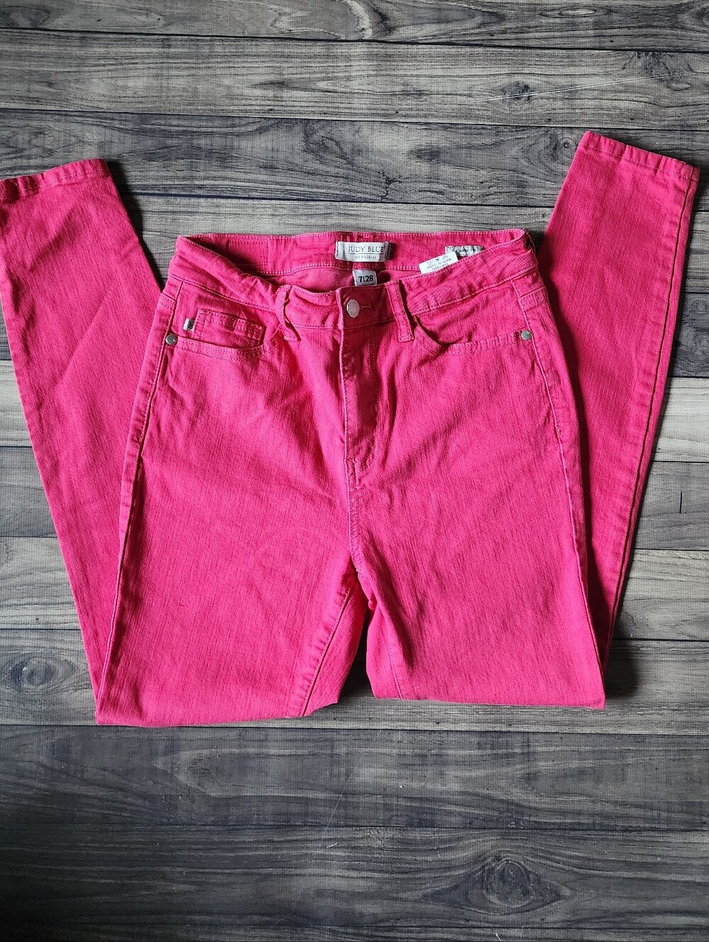 Judy Blue Women’s Pink High-Rise Slim Jeans 7/28